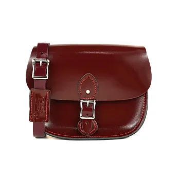【The Leather Satchel Co.】英國原裝手工牛皮馬鞍包 肩背 側背手拿包 精湛工藝 新款磁釦設計方便開啟(浪漫紅-漆皮)