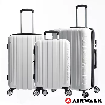 AIRWALK LUGGAGE - 品牌系列 碳纖直紋 20+24+28吋 三箱組拉鍊行李箱 - 極簡白20吋極簡白