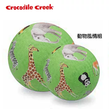 【美國Crocodile Creek】兒童運動遊戲球-動物風情(7＂+5＂)2入組