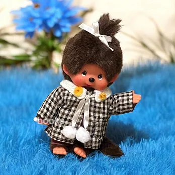 日本Sekiguchi夢奇奇MONCHHICHI【格紋毛球女孩】