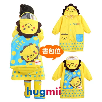 【hugmii】童趣立體造型書包位兒童雨衣_獅子L