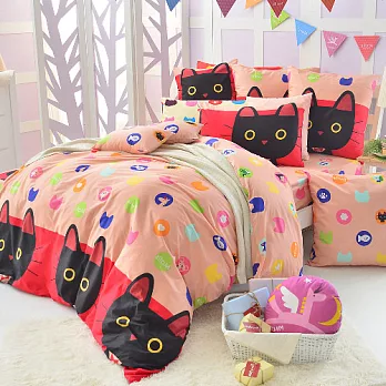 義大利Fancy Belle X Malis《Mr.卜力》加大四件式防蹣抗菌舖棉兩用被床包組