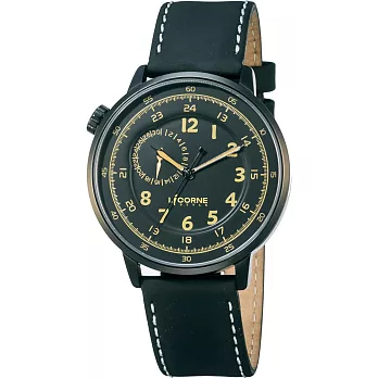 【LICORNE 力抗錶】 復古時光流行手錶 (黑皮帶 LI036MBBB)