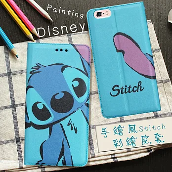 迪士尼授權正版 iPhone 6s / 6 i6s 4.7吋 手繪風磁力皮套(手繪史迪奇)