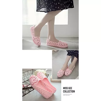 可愛兔輕便休閒鞋/娃娃鞋/洞洞鞋39粉紅色