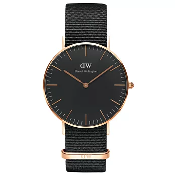 DW Daniel Wellington Classic Black 經典尼龍帶-DW00100150/36mm