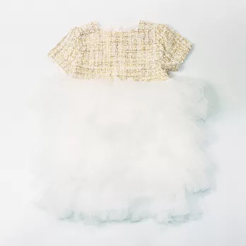 日安朵朵 ROYAL PARTY ~ 優雅軟呢蓬裙女嬰童洋裝 3Y (100CM)米黃