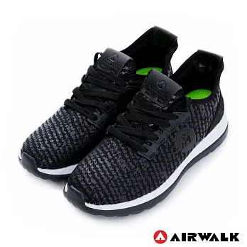 AIRWALK(女)-破冰 網眼透氣雙層大底輕量運動鞋6黑