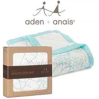 美國Aden + Anais Bamboo Dream Blankets 竹纖維四層厚毯 水藍小枝葉9303