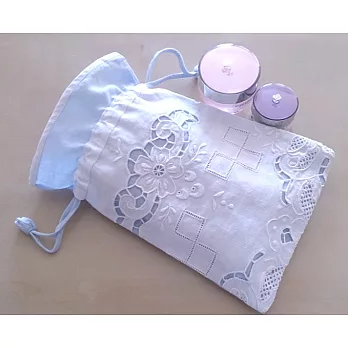 Aroma House MB110 蕾絲收納袋藍/白色