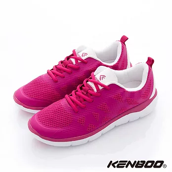 KENBOO(女)- 虛實之間 輕量透氣加高慢跑鞋7.5桃紅