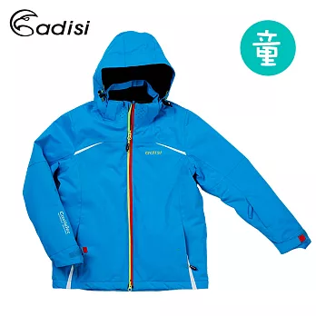 ADISI 童Primaloft可拆帽防水透氣保暖雪衣AJ1621049 (140~160) / 滑雪、外套、防風、柔軟、RECCO140海藍