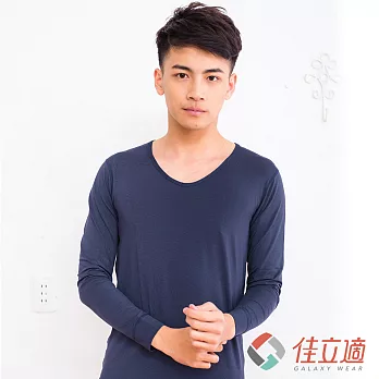 3M-佳立適-升溫蓄熱保暖衣-男V領-藍M藍