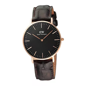 DW Daniel Wellington Classic Black 經典皮帶錶-DW00100140/36mm