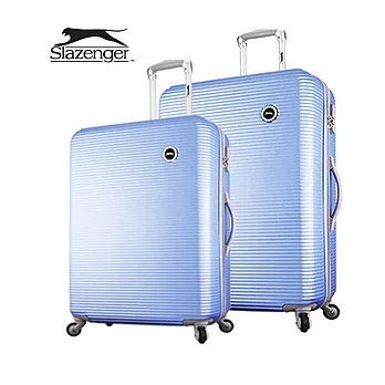 【Slazenger 史萊辛格】24+28吋 珠光橫條紋 行李箱/拉桿箱/登機箱 (紐約藍)其他