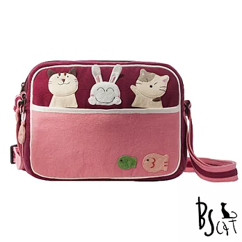 ABS貝斯貓 可愛貓咪拼布 肩背包 斜背包 88-194暗紅