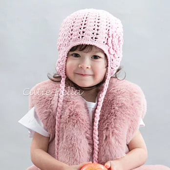 Cutie Bella手工編織帽Ear Flap-PinkFlower