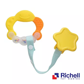 【Richell日本利其爾】固齒器-橘黃色(附固定夾)