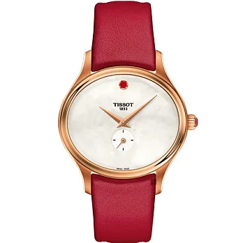 TISSOT BELLA ORA 熱情女孩的悸動時尚優質秀氣腕錶-紅-T1033103611101