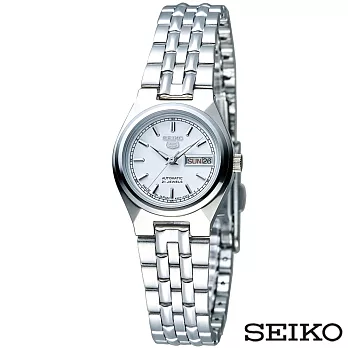 SEIKO精工 精工5日本製造夜光白色錶盤不鏽鋼女錶 SYM787J1