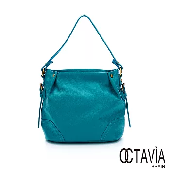 OCTAVIA 真皮 - 八面玲瓏 上班族專用彩色牛皮肩背包 -才華藍