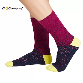 【Comphy +】雪花三分休閒襪 2 雙組（紫紅）- 抑菌除臭 x 吸濕排汗 科技機能襪