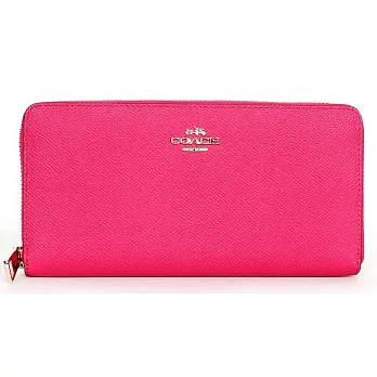 預購【COACH】真皮長夾錢包 F52372玫紅色