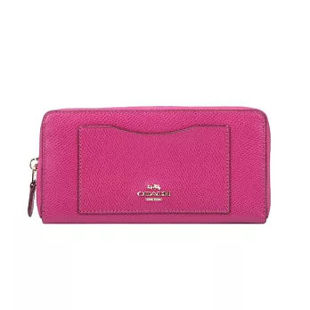 預購【COACH】真皮長夾錢包  F54007桃紅色