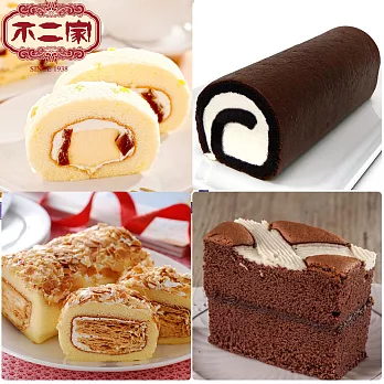 高雄不二家 精選4入(拿破崙派1入+魔法松露蛋糕1入+麻吉ㄉㄨㄞㄉㄨㄞ捲1入+巧克力真乳捲1入)