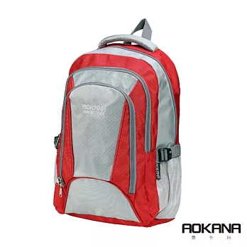 AOKANA奧卡納 輕量防潑水護脊紓壓機能電腦後背包 68-087摩登紅