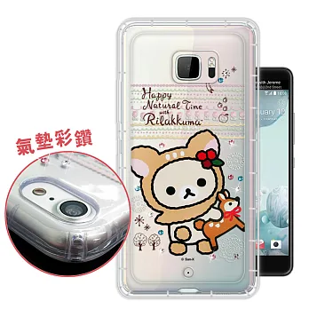 日本授權正版 拉拉熊/Rilakkuma 宏達電 HTC U Ultra 5.7吋 野餐茶日 彩鑽氣墊保護殼(麋鹿) 空壓殼