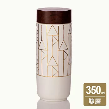 《乾唐軒活瓷》點石成金隨身杯_直紋 / 大 / 特雙 / 木紋蓋牙白描金