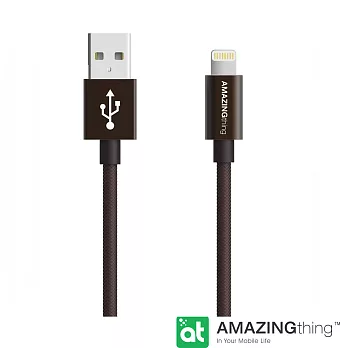 AmazingThing Apple Lightning 原廠認証傳輸線(MFi 認證)(18cm)鐵灰