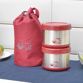 三光牌 新蘇香提袋真空保溫飯盒0.5L(2入/組)紅色