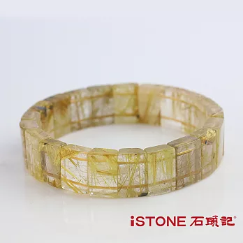 石頭記 天然鈦晶板型手鍊-招財利器