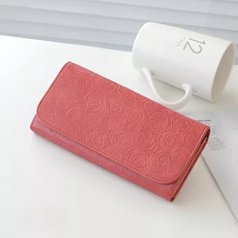 【Solomon 原創設計皮件】玫瑰園手工皮革長夾紅玫瑰