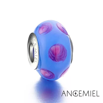 Angemiel安婕米 義大利925純銀 靛藍點點 琉璃珠
