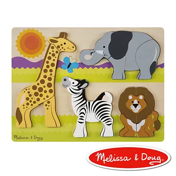 【美國瑪莉莎 Melissa & Doug】厚塊拼圖 - 非洲動物園