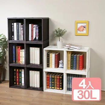 《真心良品》卡特藤蔓風深型收納置物籃30L(4入)時尚棕