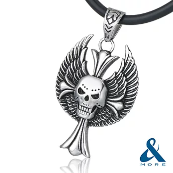 &MORE愛迪莫-MEGA POWER Ⅱ鍺鈦項鍊 『骷髏十字』50cm