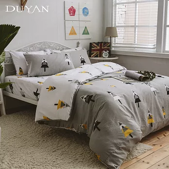 《DUYAN 竹漾》台灣製 100%頂級純棉雙人床包三件組-南歐森林