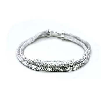 風格設計雙圈手鍊(銀)