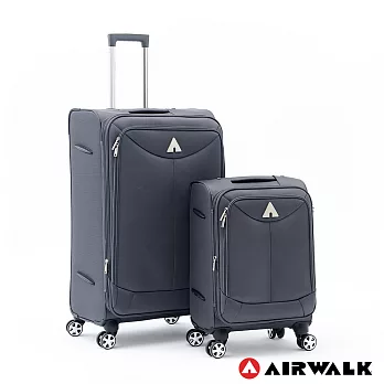 AIRWALK LUGGAGE -尊爵系列灰色的沉靜布面拉鍊20+28吋兩件組行李箱 - 安靜灰