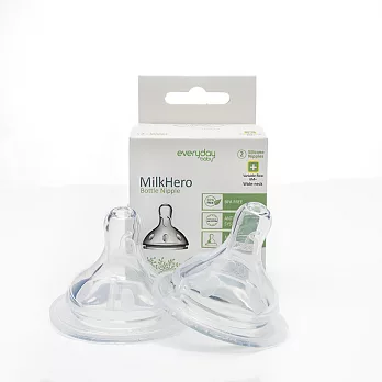 瑞典Everyday Baby MilkHero 親膚實感安心奶嘴2入 (十字孔)