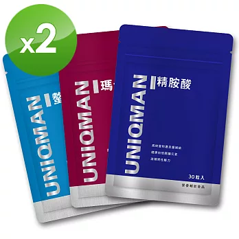 UNIQMAN－基礎養成型男經典首選(黑紅瑪卡+螯合鋅+精胺酸)2組入