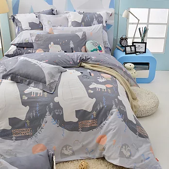 義大利Fancy Belle 雙人純棉防蹣抗菌吸濕排汗兩用被床包組-格林童話