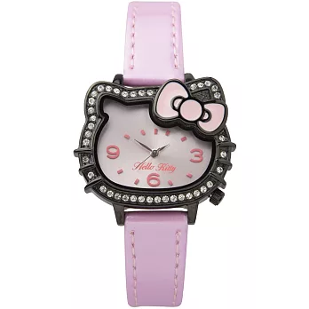 博客來 Hello Kitty 凱蒂貓璀璨晶鑽蝴蝶結手錶粉紅