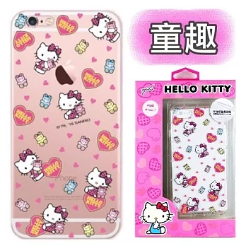 【Hello Kitty】iPhone 6S Plus /6 Plus (5.5吋) 彩繪空壓手機殼(童趣)