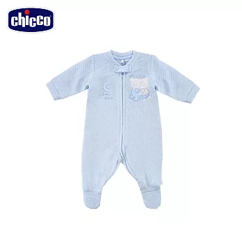 chicco-粉彩-點點夾棉前拉鍊兔裝-藍3M藍色