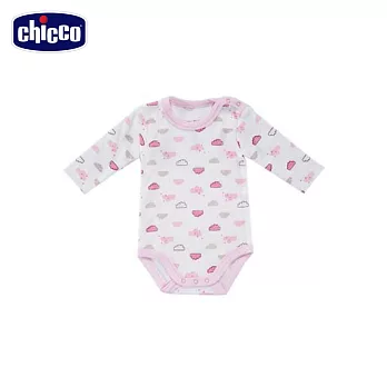 chicco-粉彩-雲朵長袖連身衣-粉3M粉色